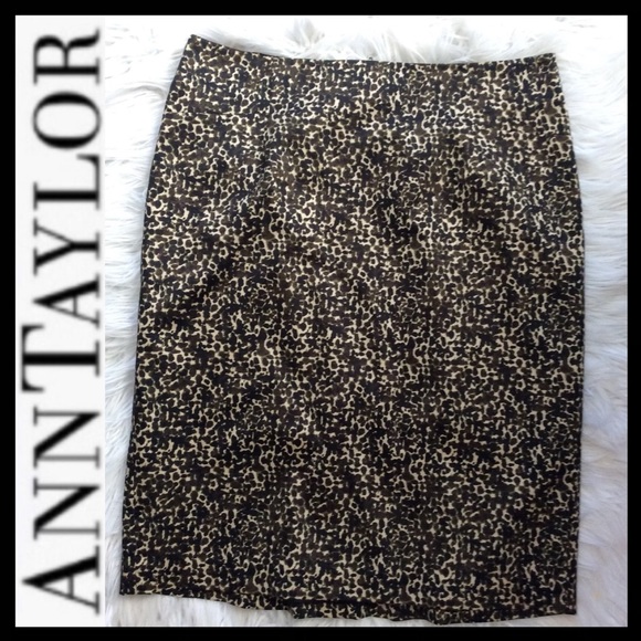 Ann Taylor Animal Print Pencil Skirt - Picture 2 of 7